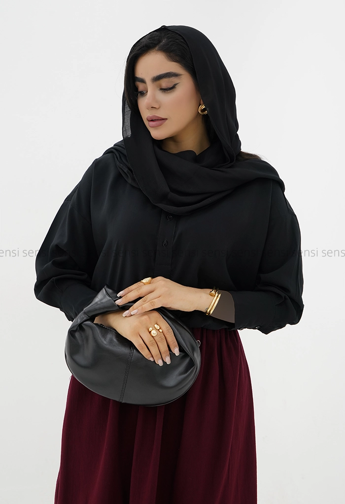 شومیز زنانه جلو بسته سیلک پایین کش کد1005707